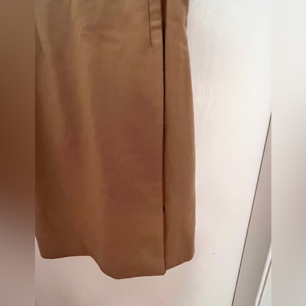 Adam Lippes - Brown Wool Midi Dress W/ Leather Trim size 0 - Picture 10 of 11